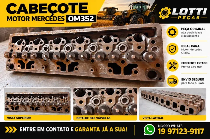 Cabeçote motor mercedes OM352