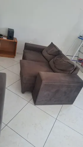 Sofa cinza 2 metros retrátil