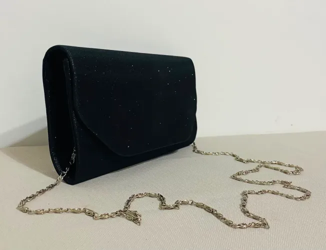 Bolsa Clutch Feminina Festa Casamento Brilho Alça Corrente