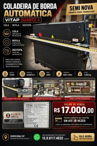 Coladeira de borda automática