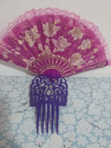 Leque e peineta conjunto