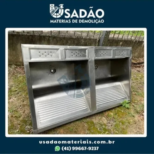 Tanque em Inox Duplo - 1,30x0,70m