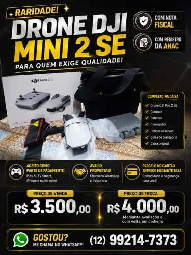  RARIDADE! DJI MINI 2 SE Se você procura um drone de procedência, 