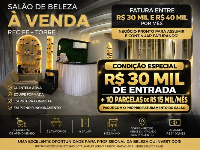 SALÃO DE BELEZA À VENDA | FUNCIONANDO + EQUIPE + CLIENTELA | RECIFE