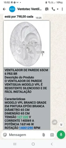 Ventiladores de parede semi novos