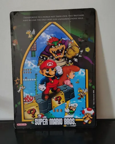 placa decorativa super mario bros