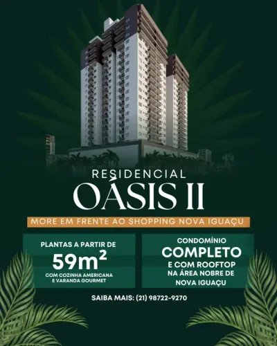 Residencial Oasis 2, em frente ao shopping Nova Iguaçu, garanta as condições de lançamento