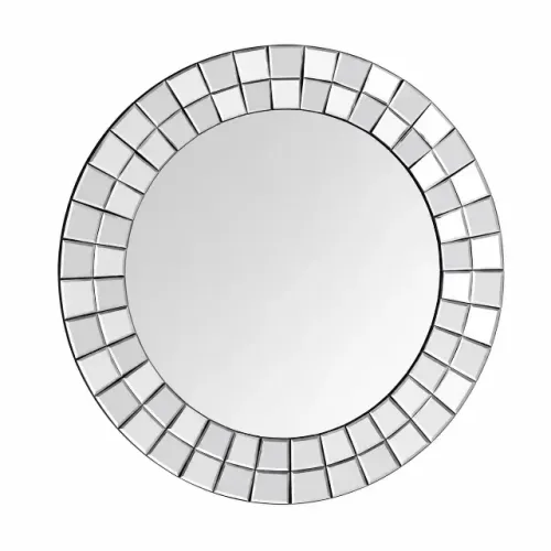 Espelho Decorativo Prateado 3D Mandala Redondo 1 Metro de Diâmetro