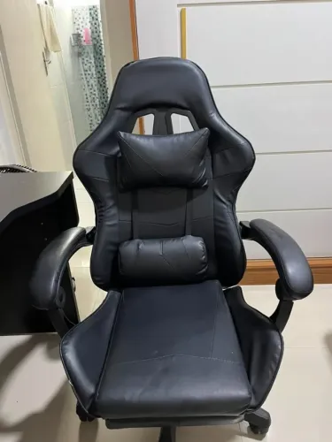 Cadeira Gamer Ergonômica Preta Completa (Com Almofadas)