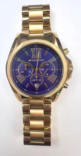 Relógio MK Feminino Dourado e Azul