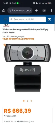 Webcam redragon gw900i