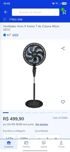 Ventilador Arno Coluna