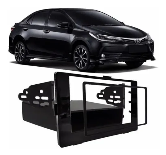 Moldura Painel Dvd 2din 1din Corolla 17 à 20 Black Piano - EPX141 - EPX327 - EPX500