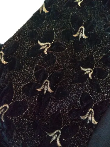 Vestido de festa veludo e crepe