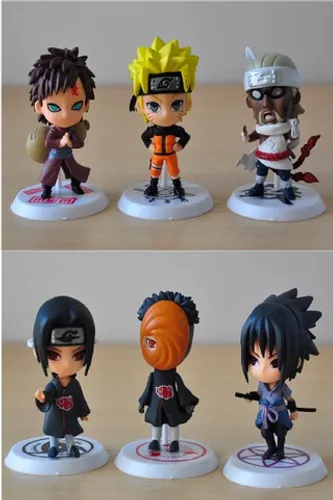 06 Bonecos: - Gaara - Itachi - Kakashi - Naruto Obito - Sakura - Sasuke