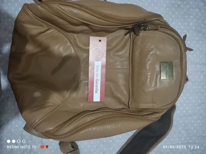 COURO PURO (QUEIMA DE ESTOQUE) PREÇO PROMOCIONAL MOCHILA MASCULINA DE COURO JUMBO PRETA!