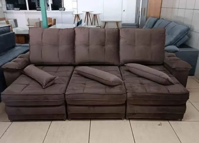 Sofá retrátil e reclinável 3.00MT espuma d33