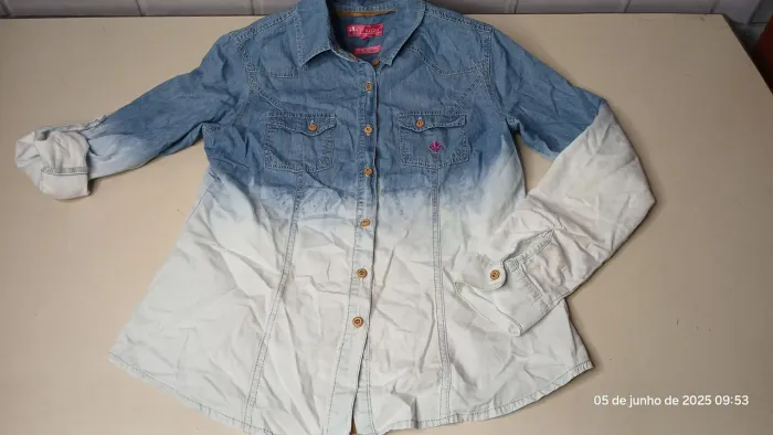 Camisa Jeans Degradê Feminina Tam: 36