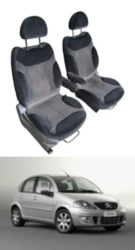 Bancos Citroen C3 2006 até 2012 em veludo com apoio de braço Excelente estado 