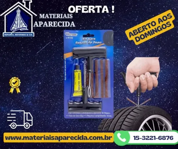 Kit Reparo Pneu Carro 08pc Western