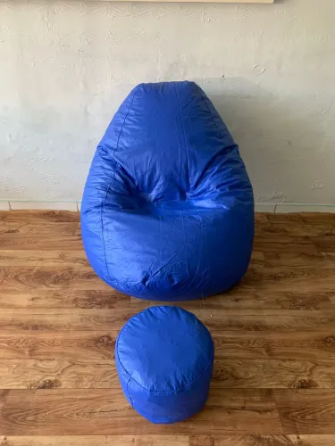 Puffe Pera Azul + Descanso de Pé 