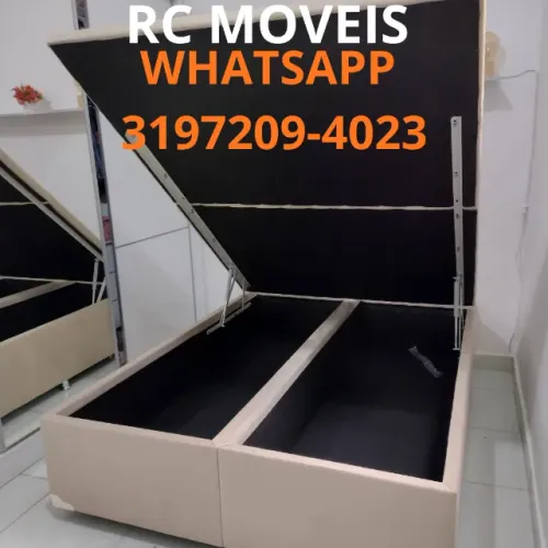 Cama Box Casal com Baú Blindado Bipartido Nova