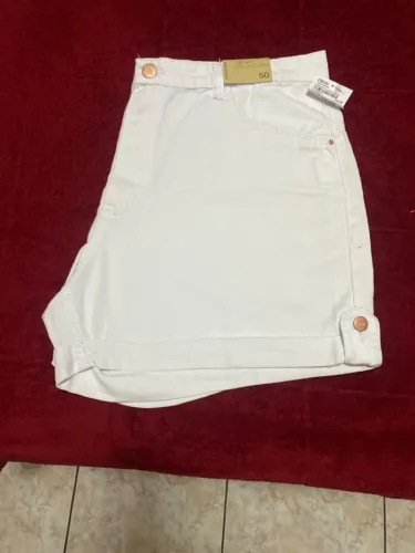 Shorts Jeans Branco Feminino