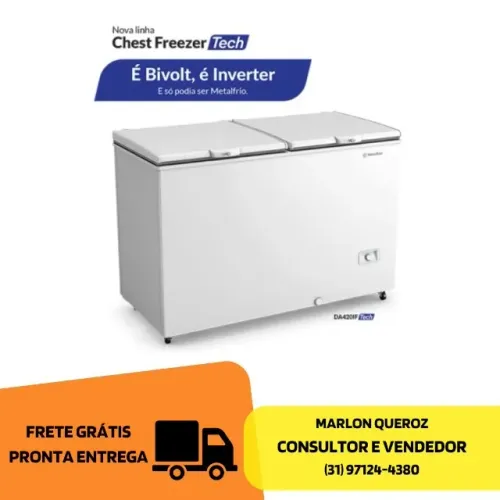 Freezer Horizontal Metalfrio 2 Tampas Novo