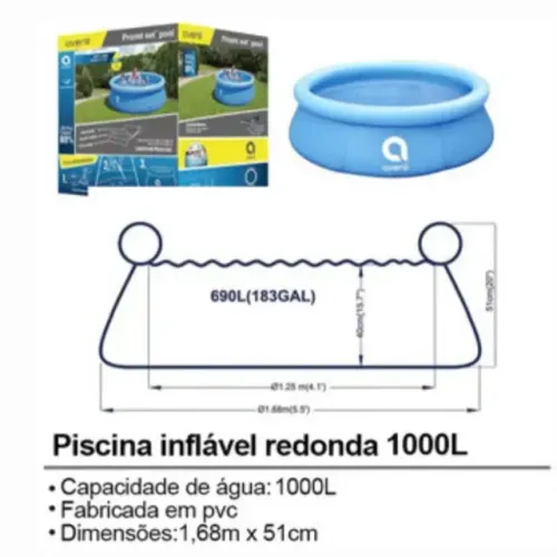 Piscina inflável redonda 1000L B-MAX BM-F1142