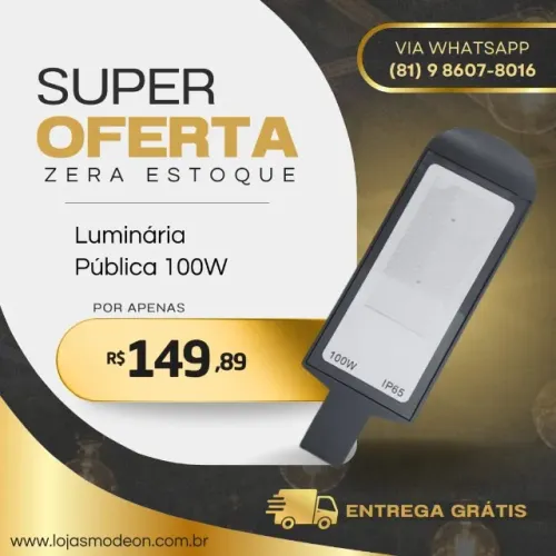 Luminaria publica 100w 6500k