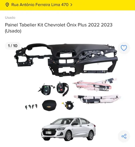KIT AIRBAG CHEVROLET ONIX PLUS 2022 COMPLETO COM NF