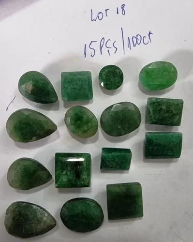 lote de esmeralda autentica com 15 gemas e 100 cts