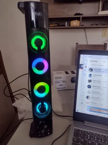 Caixa de Som Gamer K-rip KP-6040 com Iluminação RGB