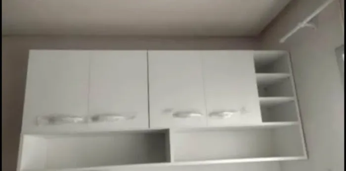 Armário Aéreo Branco com Nichos 100% MDF
