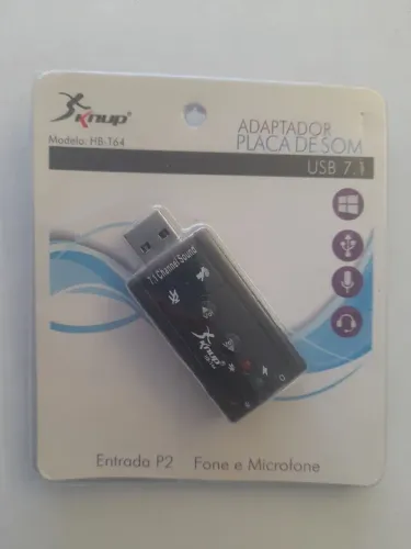 Adaptador Placa de Som USB 7.1 Knup HB-T64