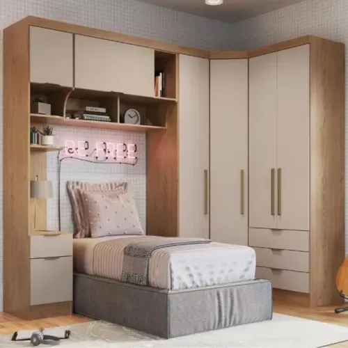 Guarda Roupa de Canto 5 Peças Entrega e Montagem Grátis