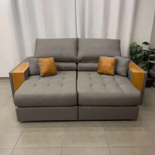 Sofá Sorrento 4 Lugares Retrátil e Reclinável Tecido Linho 230cm- Produto Novo 