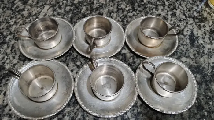 Jogo de café vintage prata 