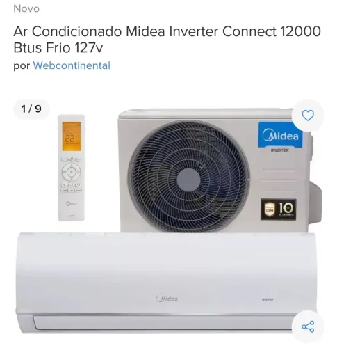 Ar Condicionado SPRINGER Midea Inverter Connect 12000 Btus Frio 127v - NOVO na Caixa. 