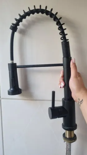 Torneira Gourmet monocomando para Cozinha Preta Fosca 2 jatos