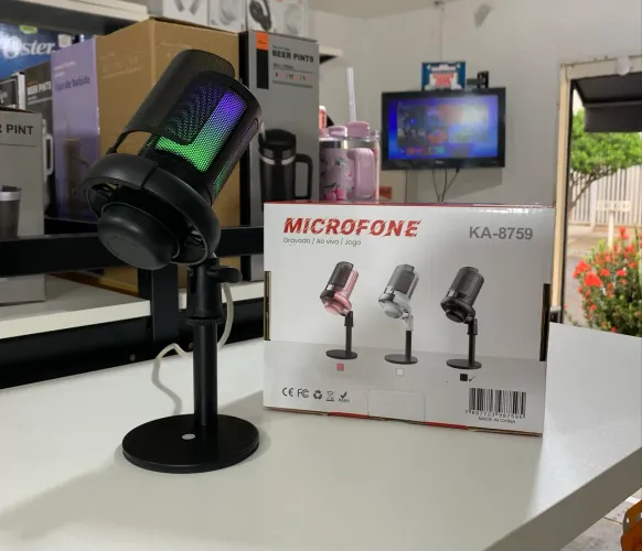 Microfone Gamer RGB Alta Qualidade Profissional