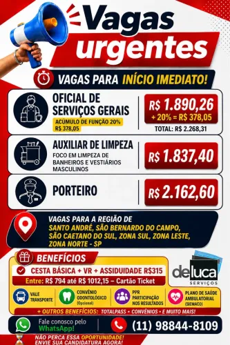 Vagas Portaria e Limpeza