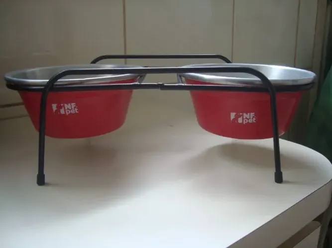 Comedouro aramado duplo NF Pet