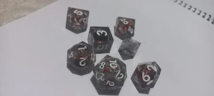 Jogo de Dados RPG de mesa efeito coágulo de sangue