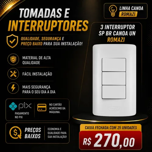 3 interruptor (cx com 25 unidades)