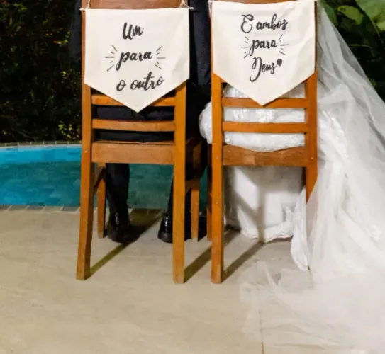 Par de Flâmulas Casamento