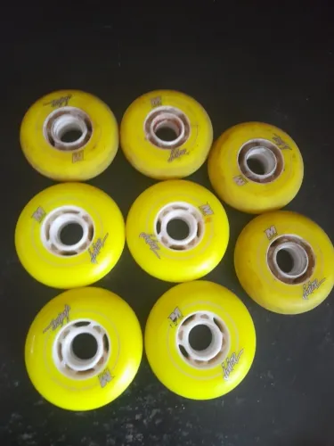 Kit 8 Rodas Matter Juice FSK 80mm F1 Amarela Patins Inline Seminova