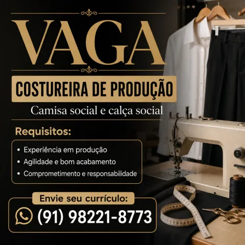 Vaga costureira com experiência