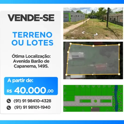 VENDE-SE LOTES NA AVENIDA BARÃO DE CAPANEMA - PA