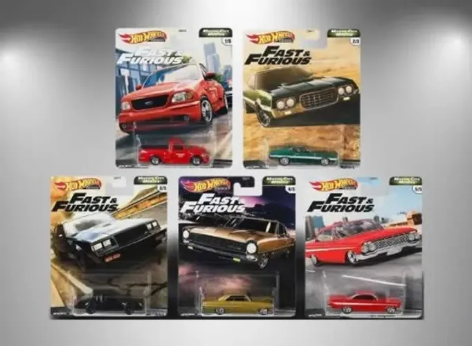 Hot Wheels Velozes e Furiosos 2020 Motor City Muscle 5 Minis (set completo)